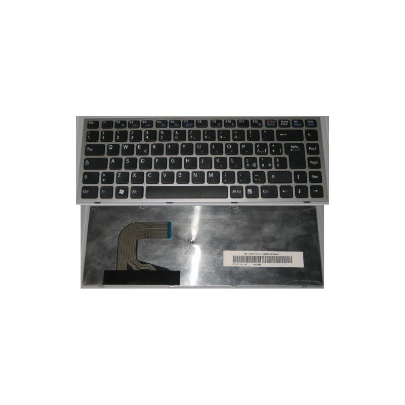 Tastiera italiana silver con tastiera nera compatibile con SONY VAIO VPC-S VPC-S11 VPC-S12 Tastiera italiana silver con tastiera nera compatibile con SONY VAIO VPC-S VPC-S11 VPC-S12