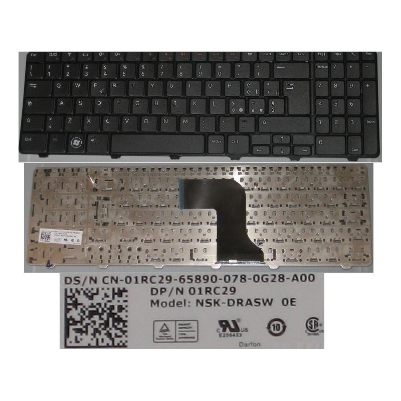 Tastiera nera italiana per notebook Dell Inspiron N5010 M5010 15 Tastiera nera italiana per notebook Dell Inspiron N5010 M5010 15