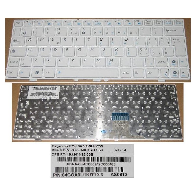 Tastiera italiana compatibile con Asus bianca EEEPC EEE PC 1000HE 1000 HE Tastiera italiana compatibile con Asus bianca EEEPC EEE PC 1000HE 1000 HE