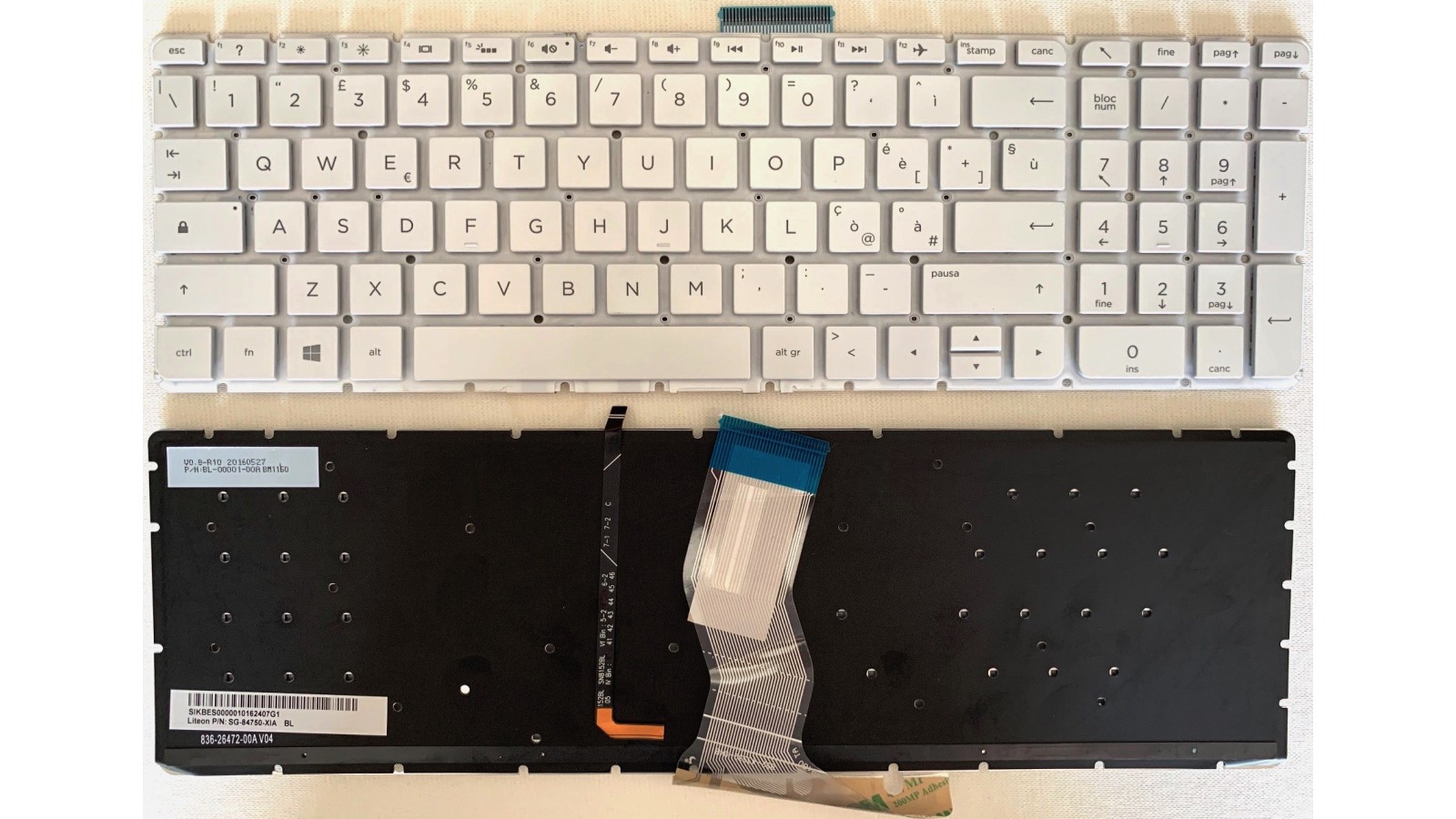 Tastiera italiana RETROILLUMINATA compatibile con HP Pavilion 15-AB 15-ab012nl 15-ab022nl 15-ab026nl 15-ab036nl Silver